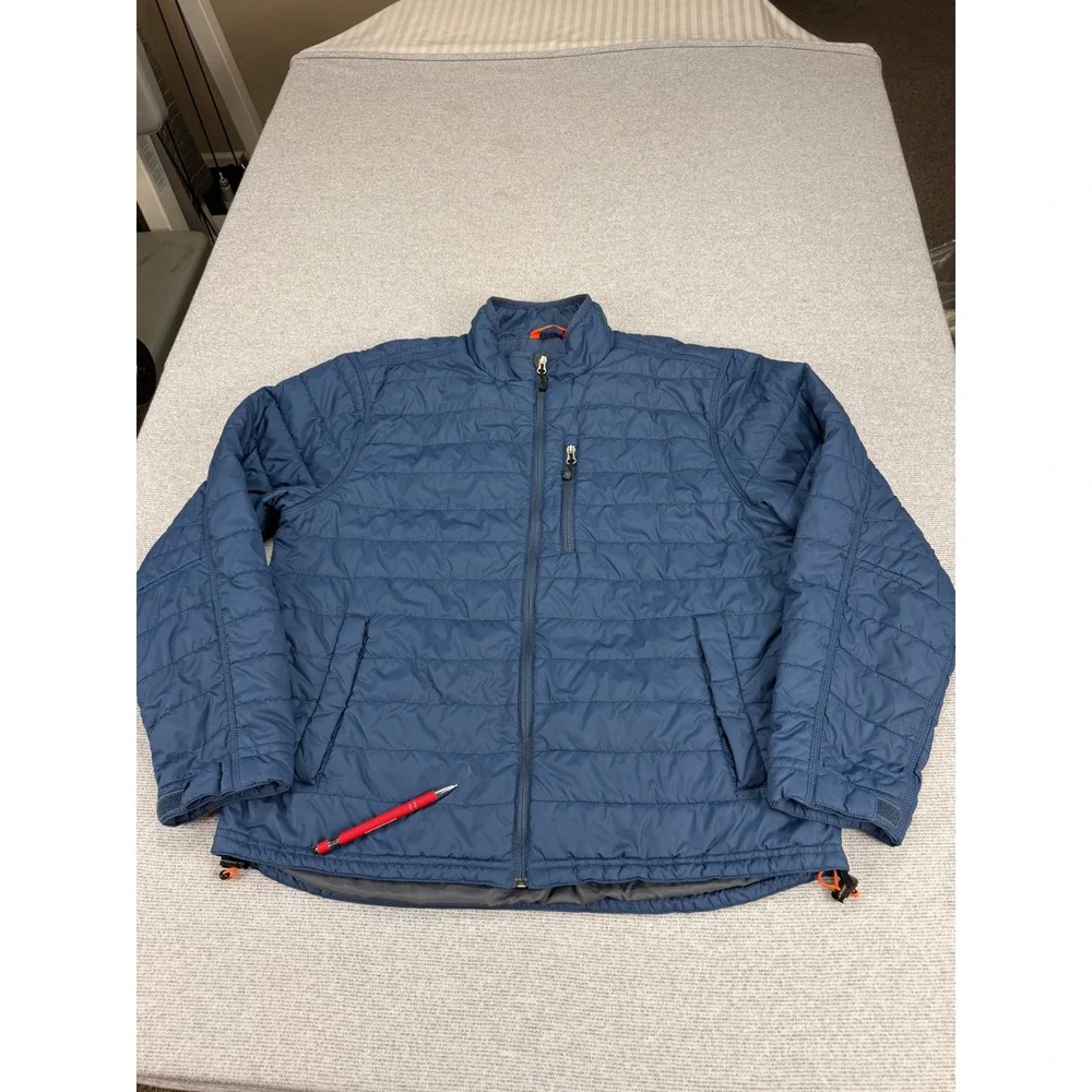 Carhartt Brookville Quilted Nylon Jacket Mens Large Blue Full Zip 102208 476